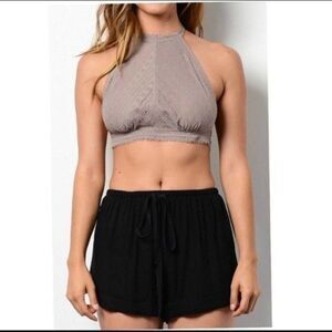 Crochet Lace High Neck Bralette